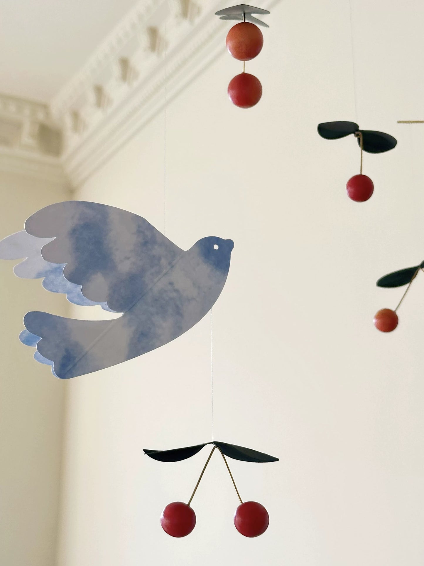 Dove of Peace, Cherry Bird, Balance Wind Chimes, Danish Flensted Mobiles, Hanging Charm, Children's Room Pendant