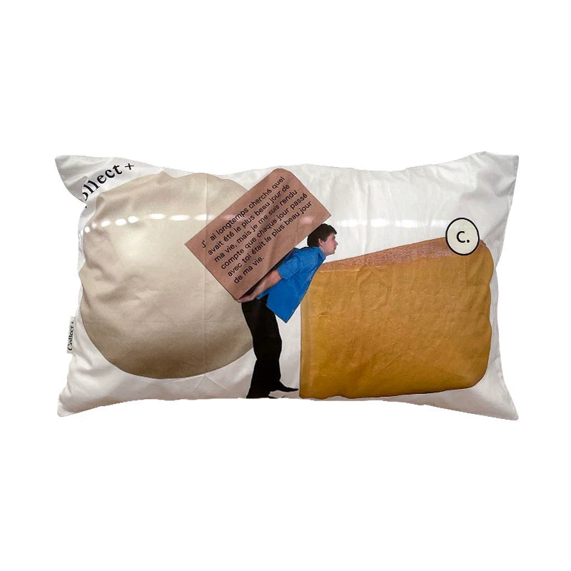 Cotton Pillowcase - Cute Animal & Food Illustration Design (22 Variants)