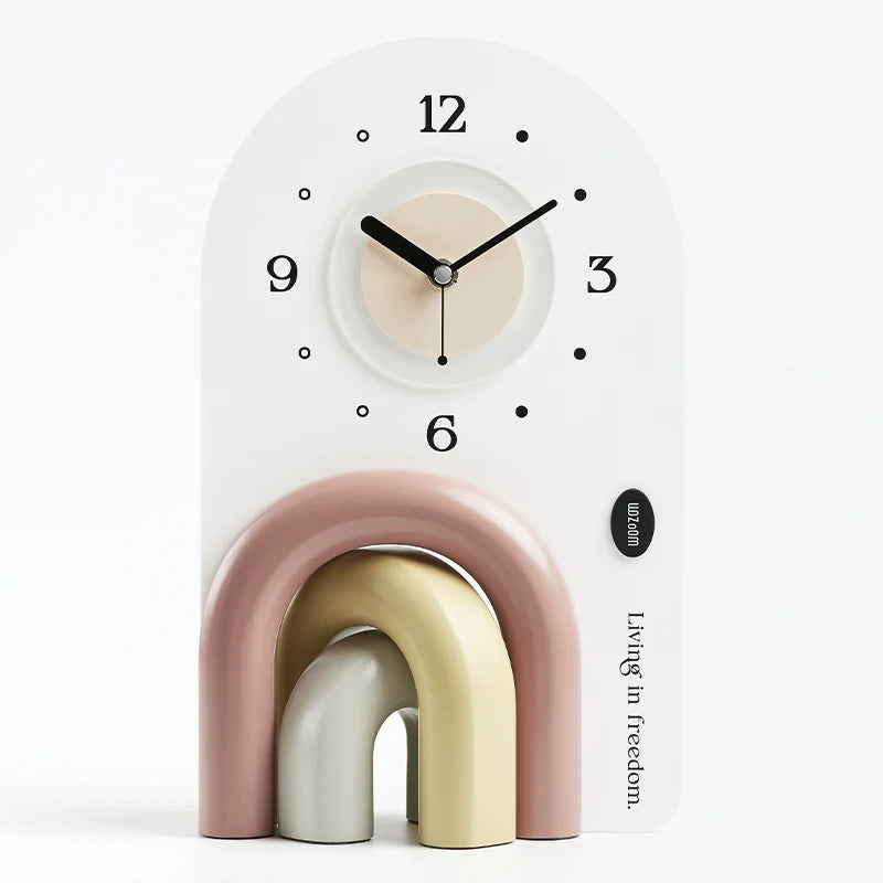 Geometric Arch Rainbow Table Clock