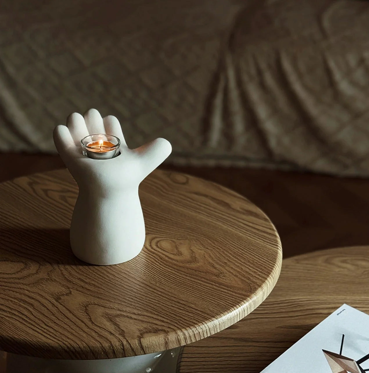 Hand-Shaped Ceramic Candle Holder & Vase