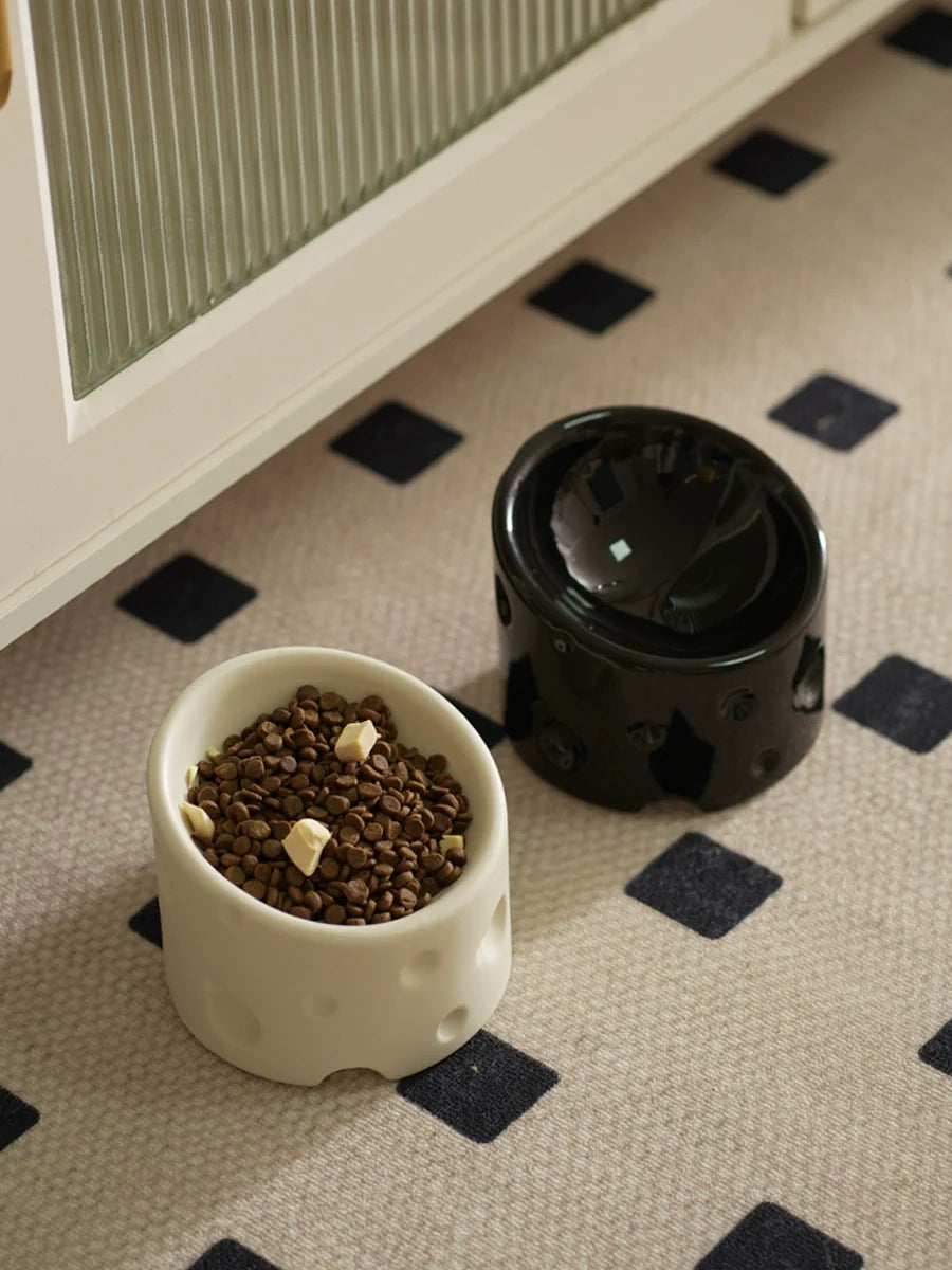 Cheese Ceramic Cat Bowl