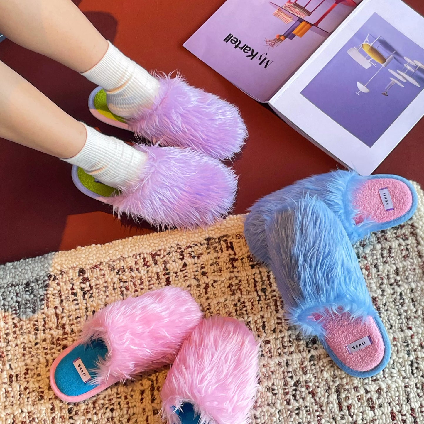 Fluffy Pastel Indoor Slippers