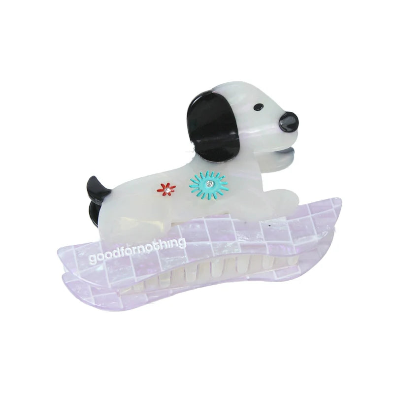 Dog-Shaped Acetate Hair Claw Clip