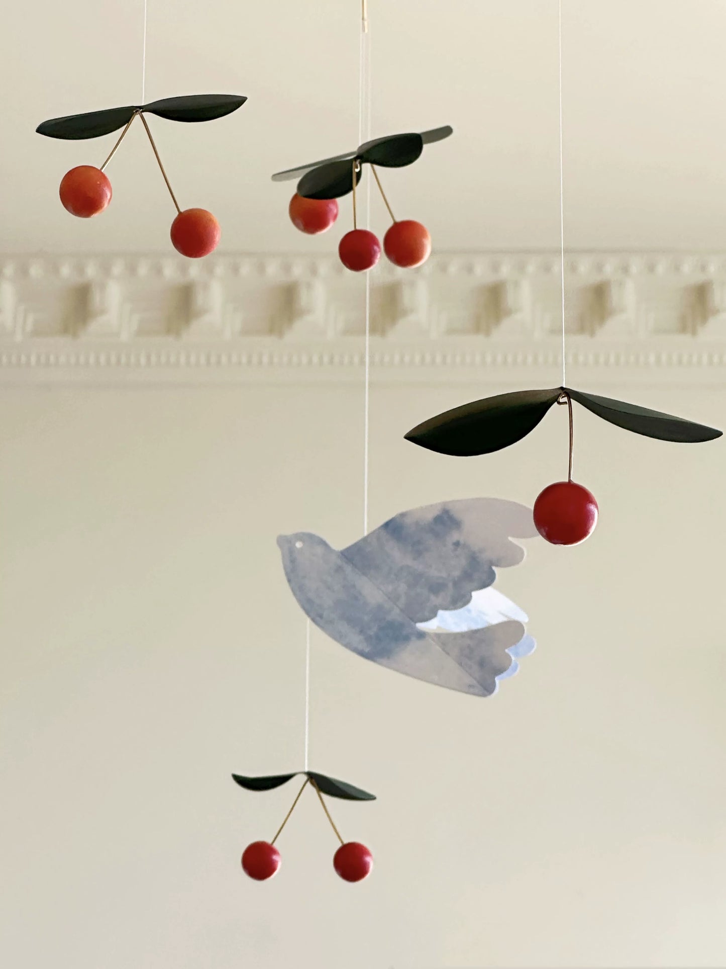 Dove of Peace, Cherry Bird, Balance Wind Chimes, Danish Flensted Mobiles, Hanging Charm, Children's Room Pendant