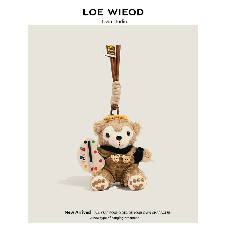 Painter Bear Plush Keychain