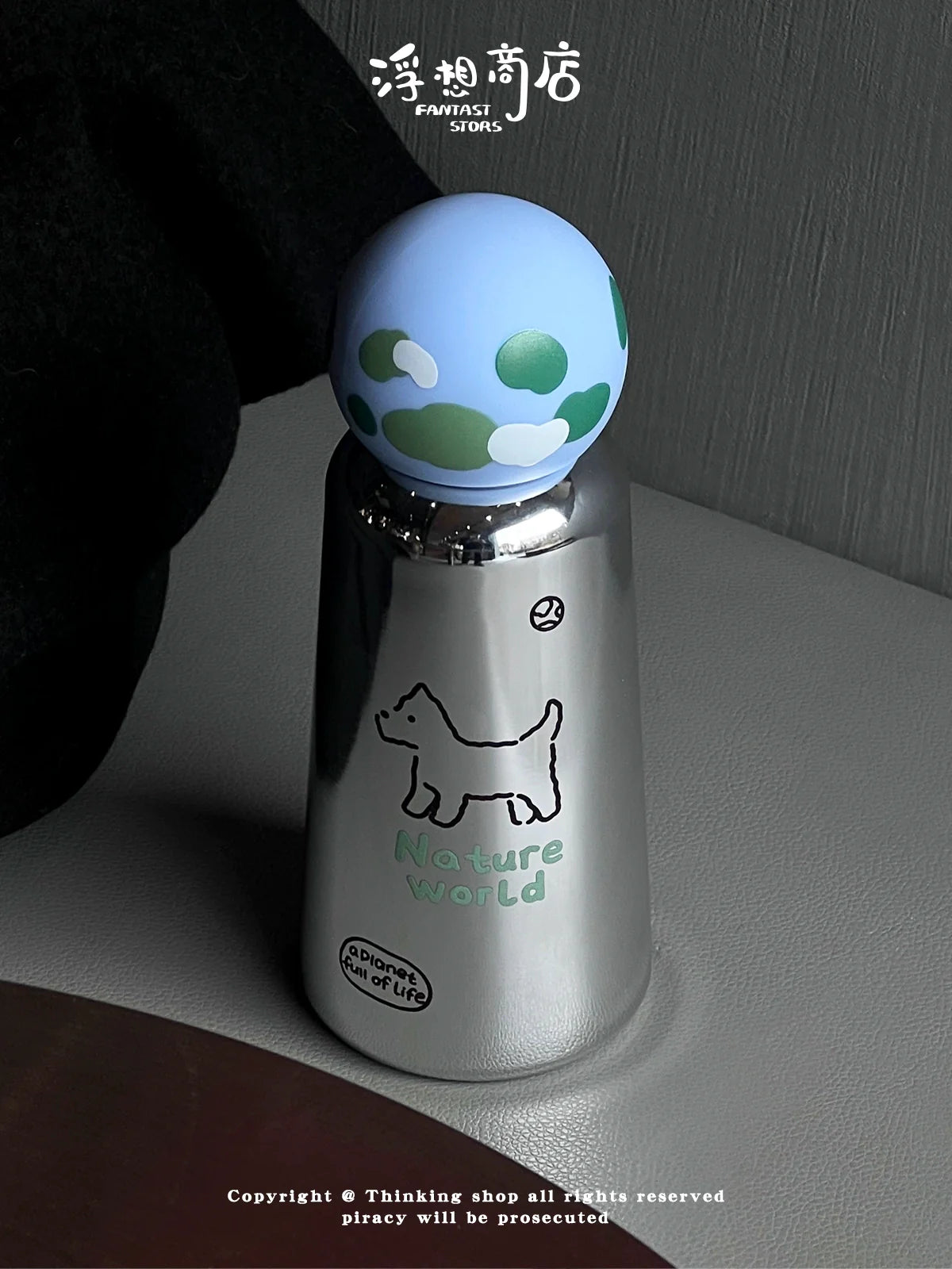 Silver Planet Lid Tumbler – Eco-Friendly Stainless Steel Bottle