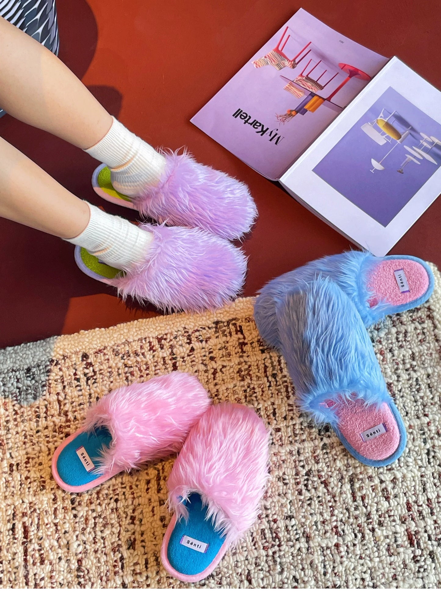 Fluffy Pastel Indoor Slippers