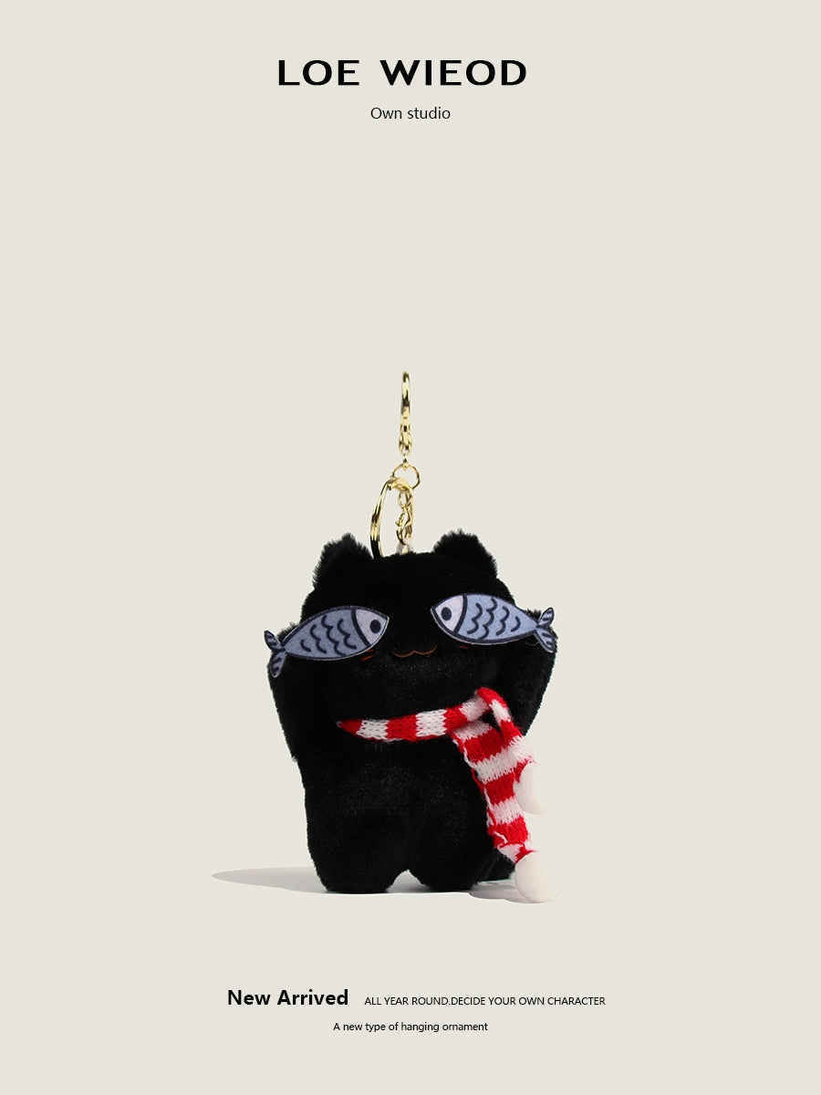 Cool Cat Plush Keychain