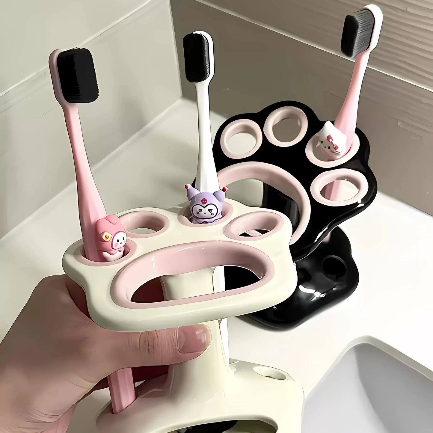 Cat Paw Ceramic Toothbrush Holder