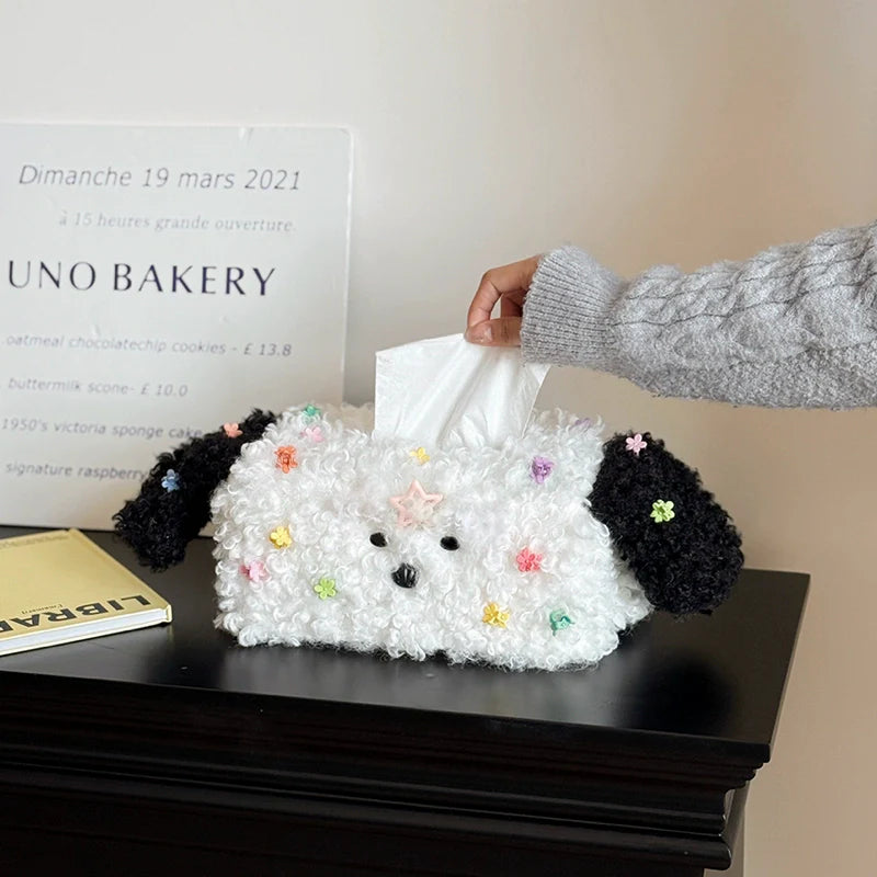 Fluffy Poodle Tissue Box Cover