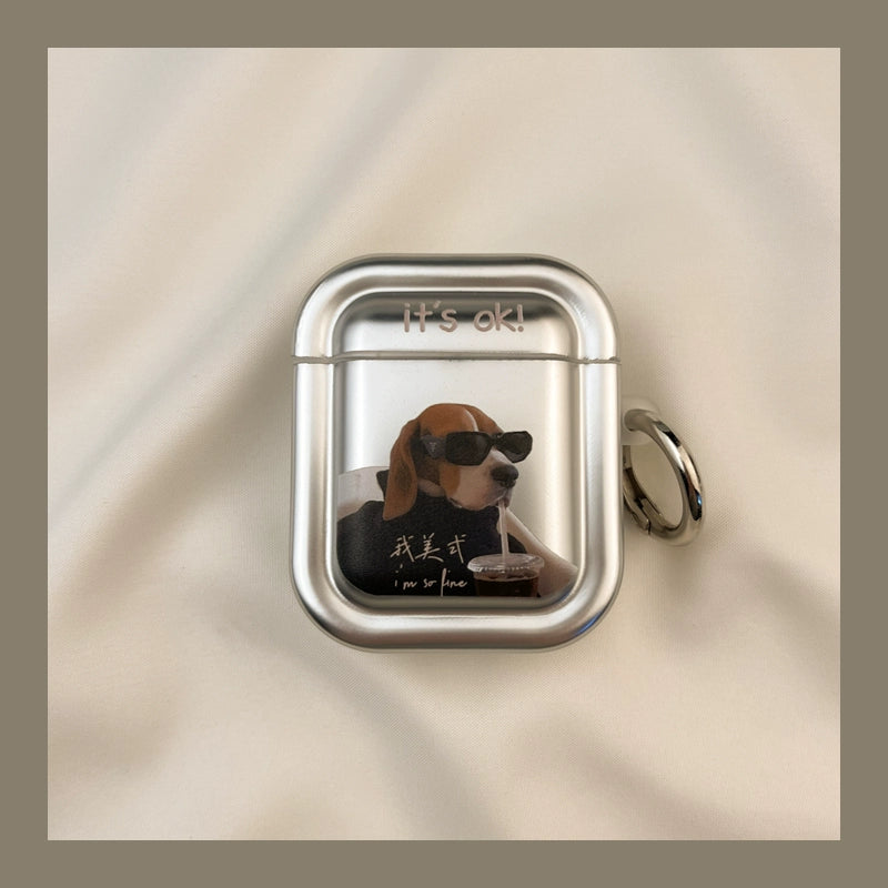 Hip Dog & Cat Pet Silver AirPods Case
