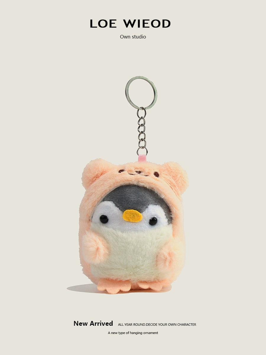 Bunny Hood Penguin Plush Keychain