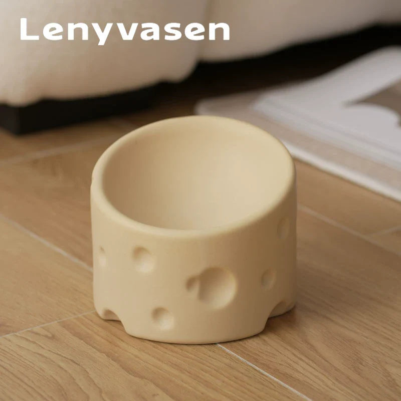 Cheese Ceramic Cat Bowl