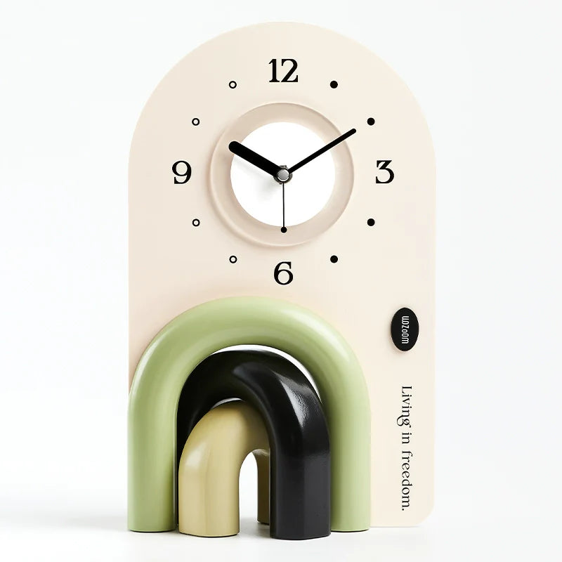 Geometric Arch Rainbow Table Clock