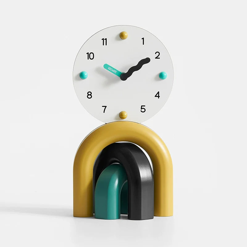 Geometric Arch Rainbow Table Clock