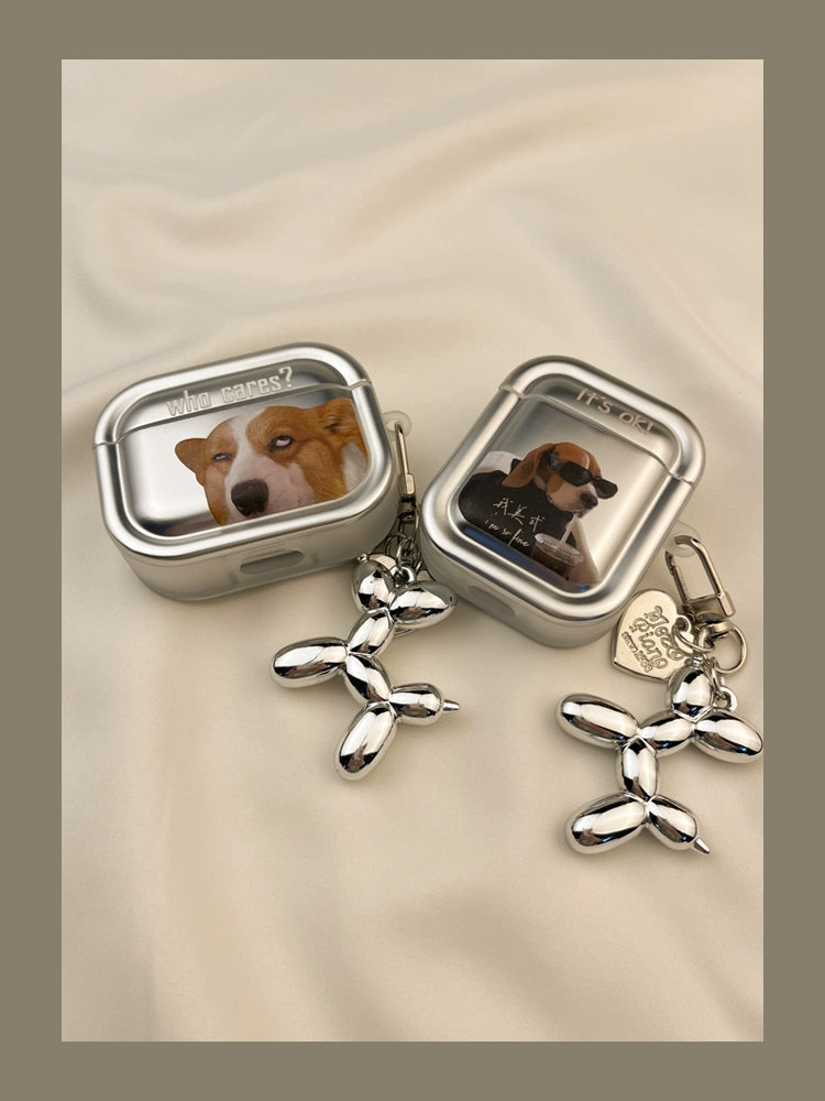 Hip Dog & Cat Pet Silver AirPods Case
