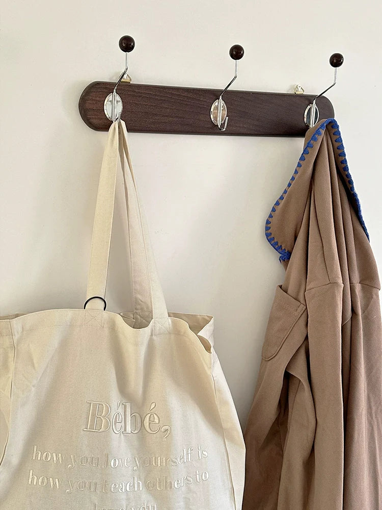 3 Hooks Retro Solid Wood Hook Rack