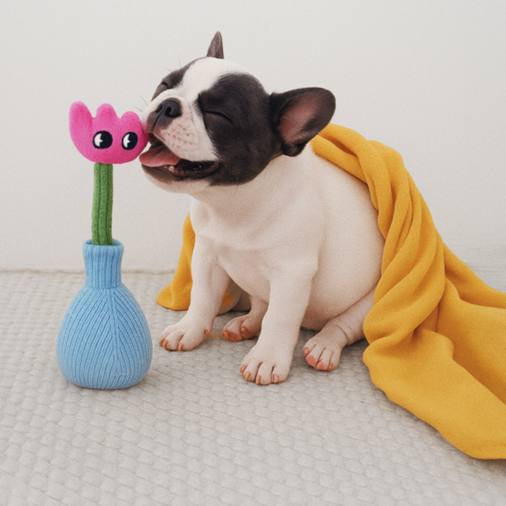 o!cute flowers, plush toys, dogs, small and medium-sized dogs, accompaniment, vocalization, tug-of-war, self-exaltation, and bite-resistant toys