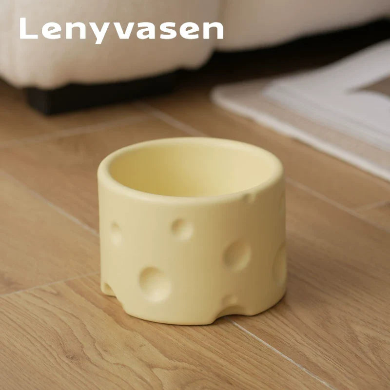 Cheese Ceramic Cat Bowl