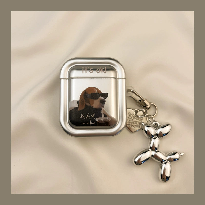 Hip Dog & Cat Pet Silver AirPods Case