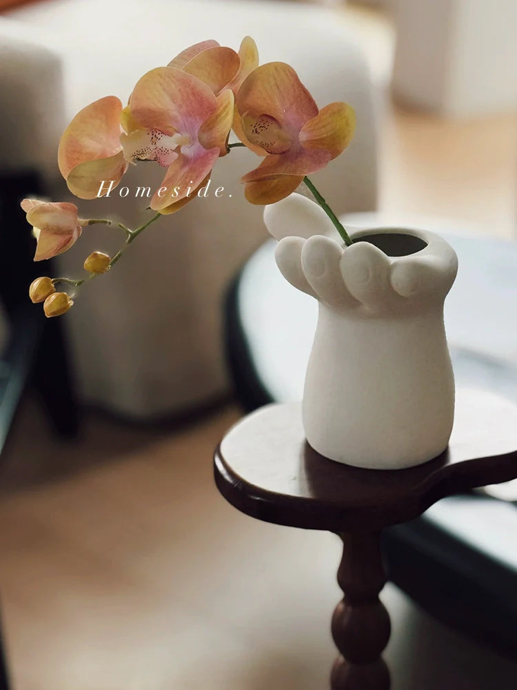 Hand-Shaped Ceramic Candle Holder & Vase