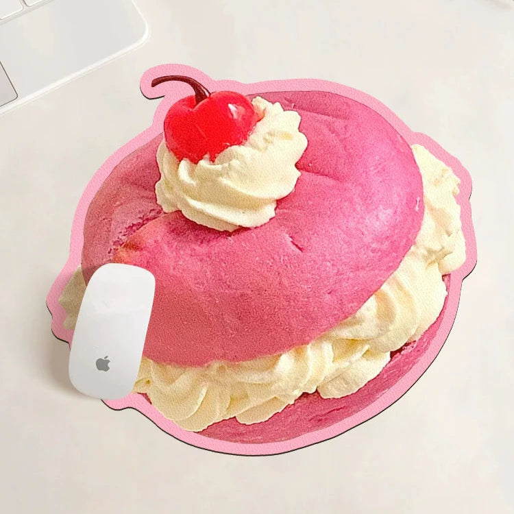 Cute Dessert-Shaped Leather Mouse Pad
