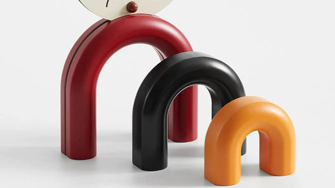Geometric Arch Rainbow Table Clock