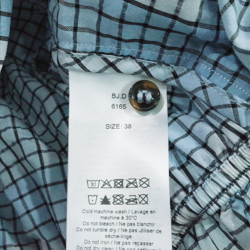 GANNI Short Check Blouse (Size 38)