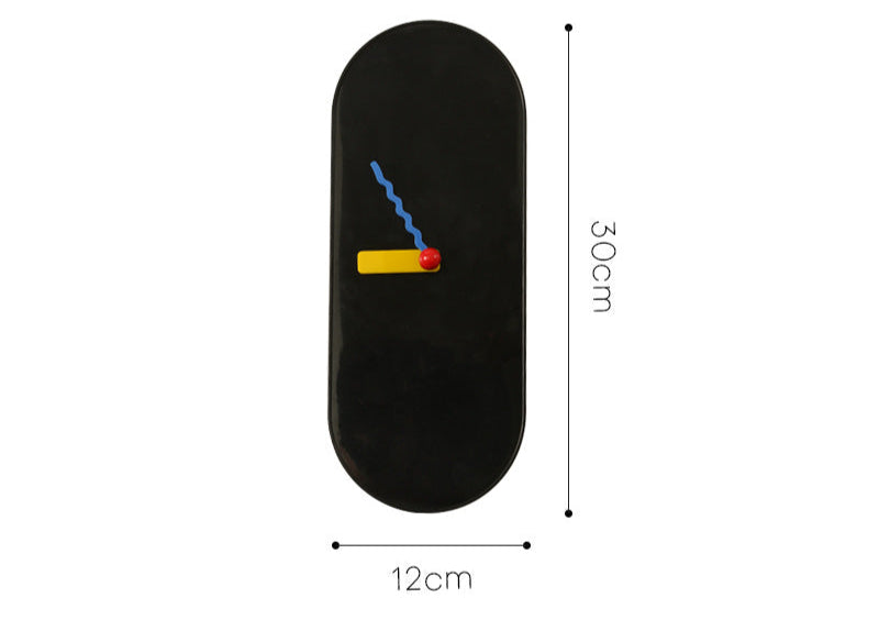 Nordic Oval Wall Clock with Wavy Hands