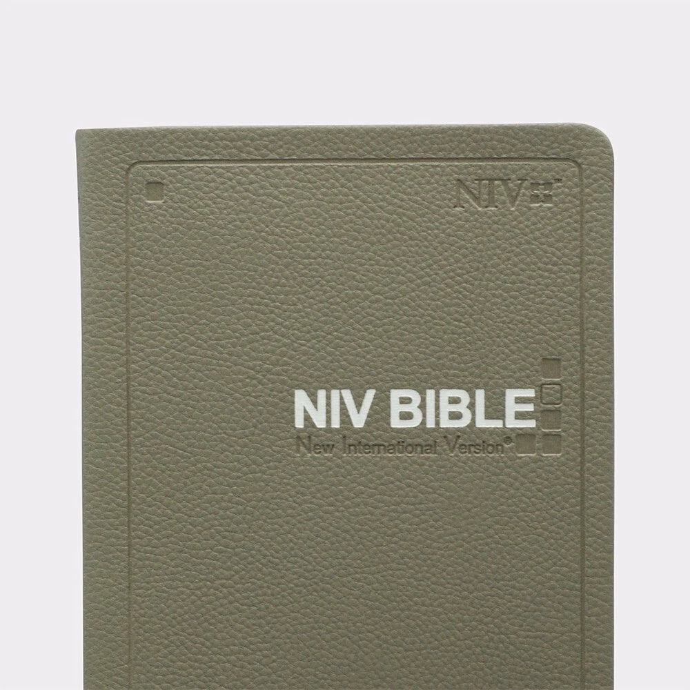 NIV English Bible | Medium Hardcover | Khaki Gray PU Cover | Text Only
