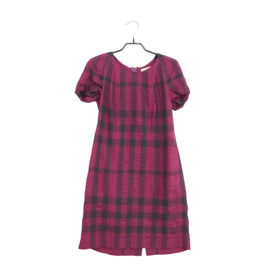 Burberry Burgundy Check Dress (Size 38)