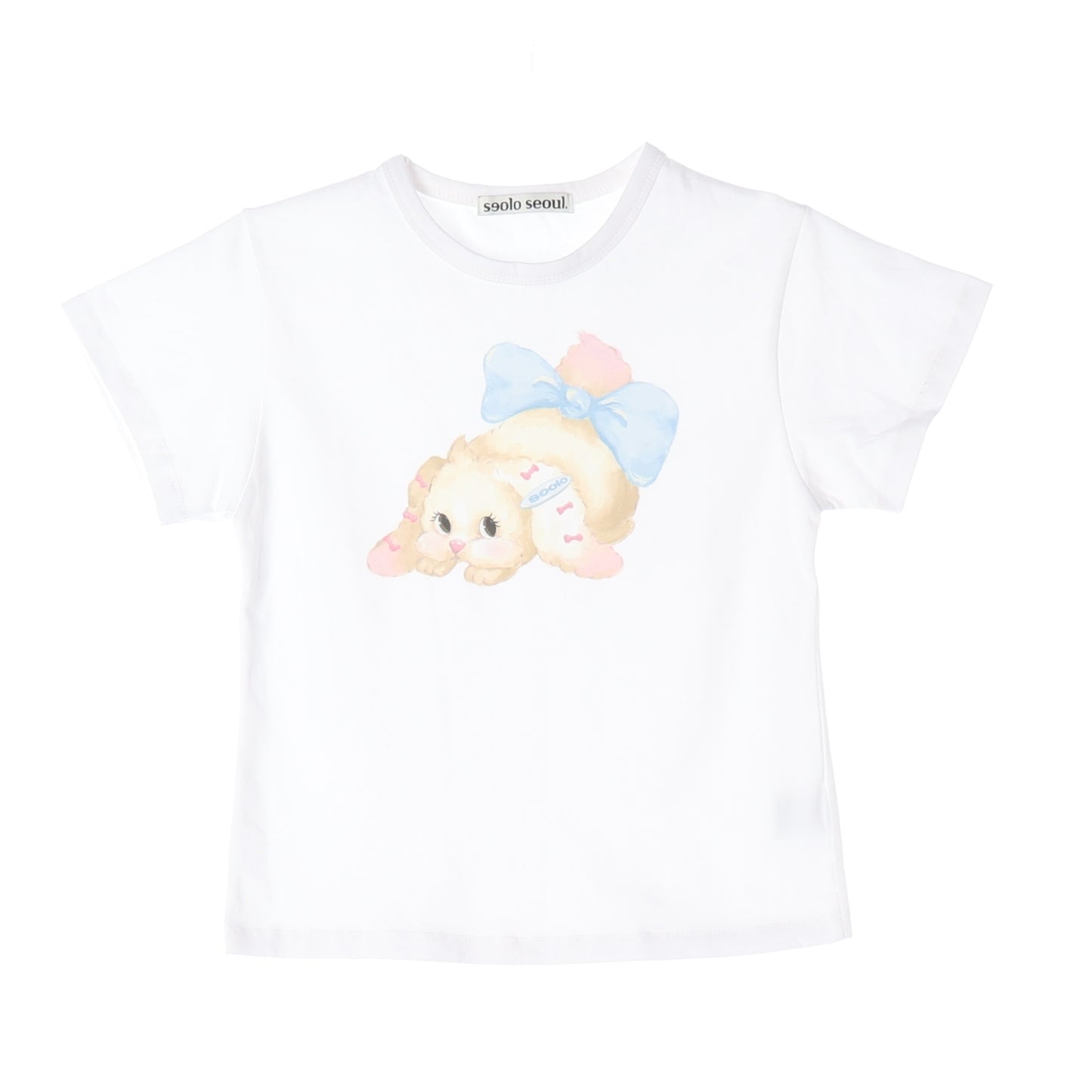 K-Style White Bunny Graphic T-Shirt (S)