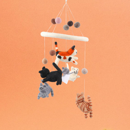 Wool Felt Baby Mobile – Cats & Mouse