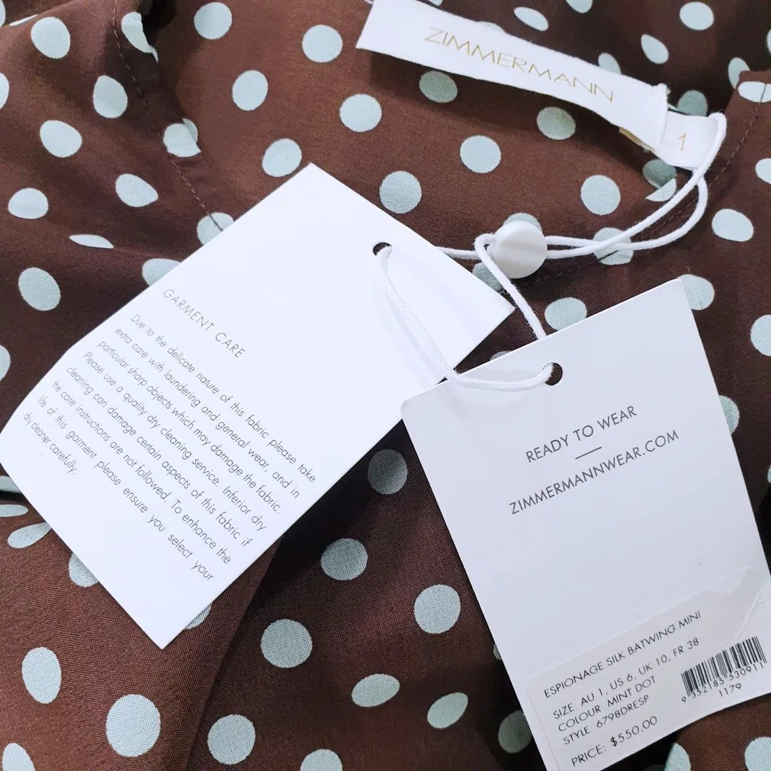 Zimmermann Silk Polka Dot Dress (AU 1 / US 6)