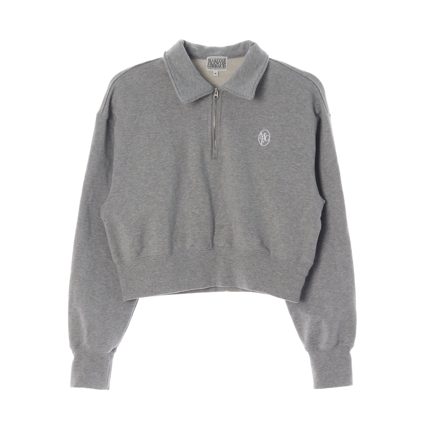 Marithé François Girbaud Grey Zip-Up Polo Shirt (M)