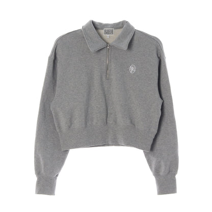 Marithé François Girbaud Grey Zip-Up Polo Shirt (M)