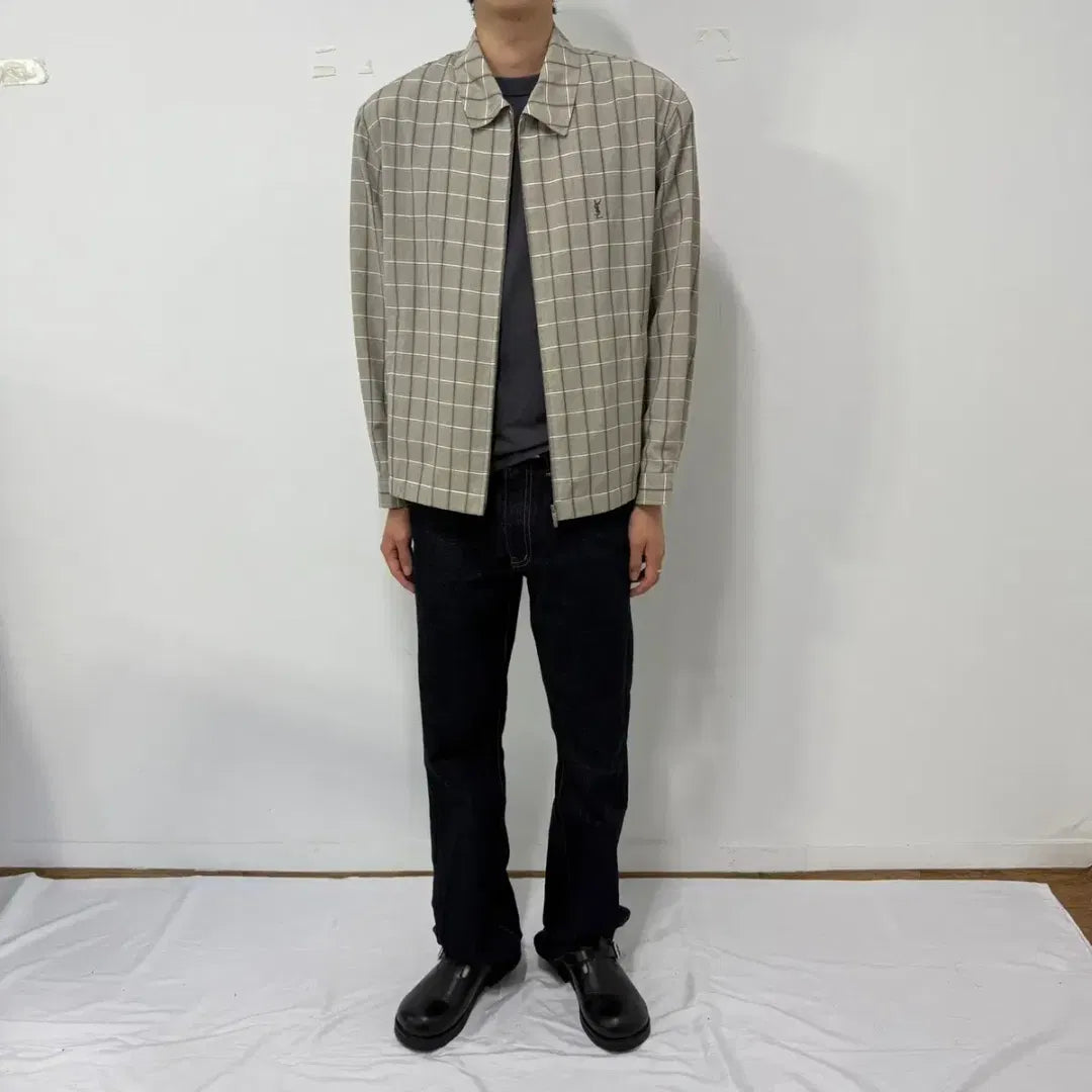Yves Saint Laurent Vintage Check Jacket (Size 105)