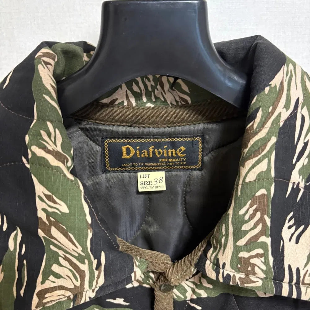 DIAFVINE Tiger Camo Ripstop Quilted Jacket (Size 38)