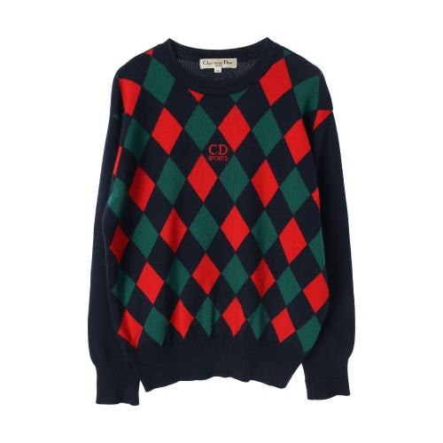 Christian Dior Argyle Knit Sweater (Men’s Size M)