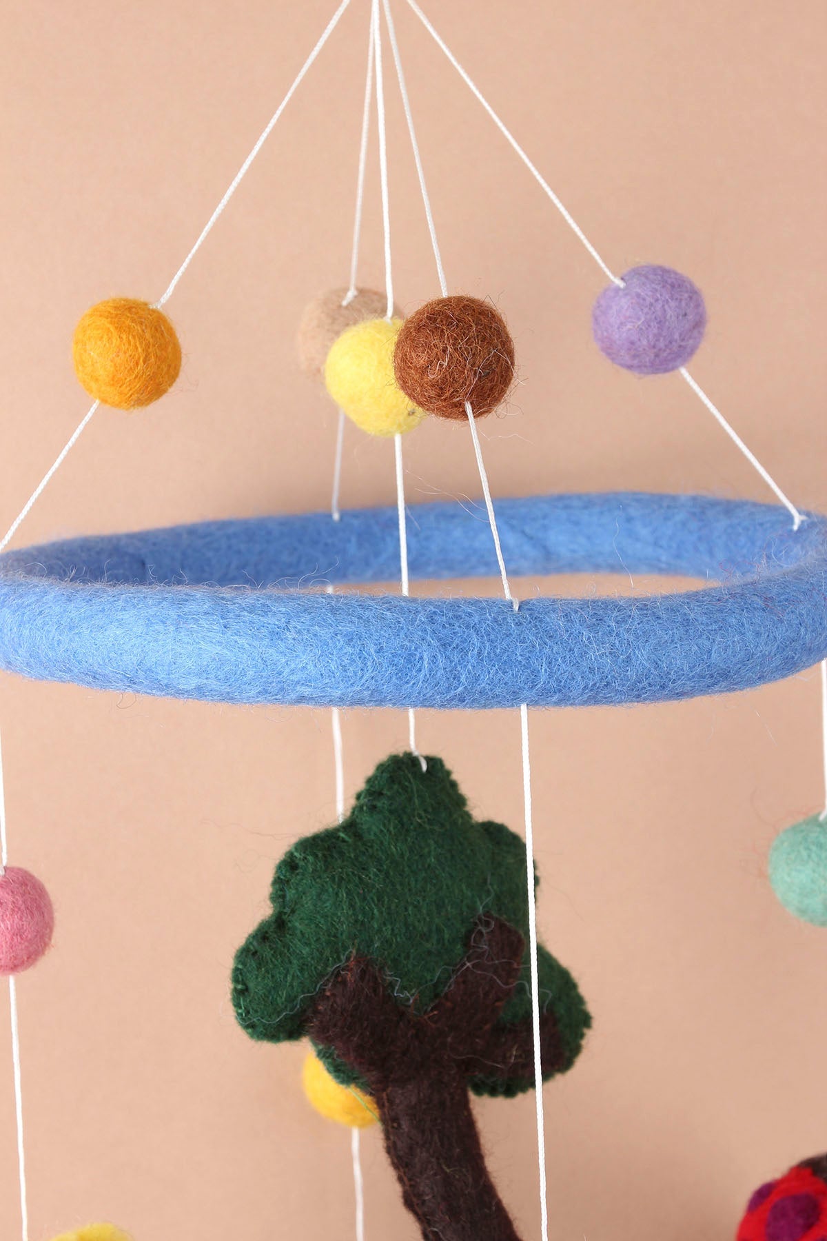 Eco-Friendly Handmade Dinosaur Baby Mobile – 100% Wool, Nepal-Made Nursery Gift