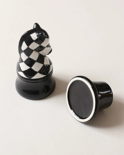 Ceramic Chess Piece Storage Jar