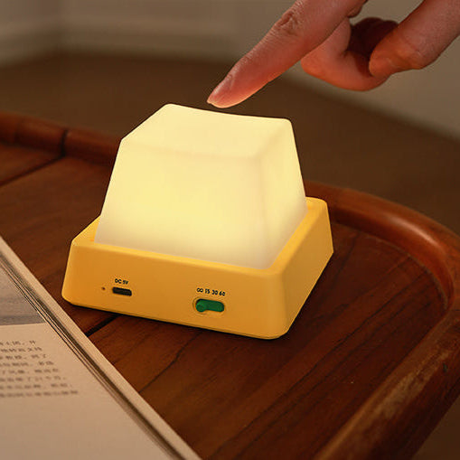 Mechanical Button Night Light – Dimmable LED Mood Lamp with Timer