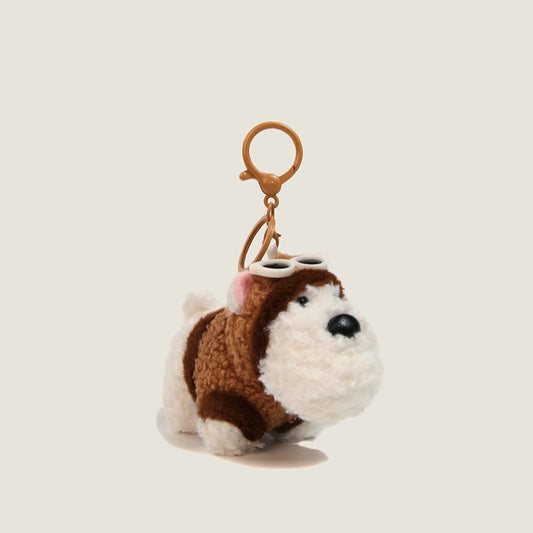 Goggles Dog Plush Keychain