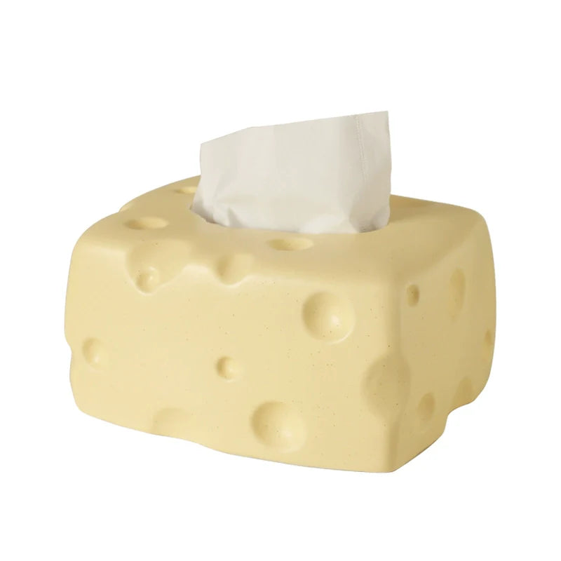 Cheese Block Ceramic Tissue Box