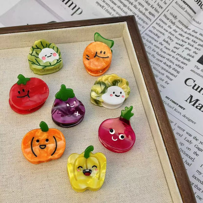 Y2K Cute Fruit & Veggie Face Claw Clips