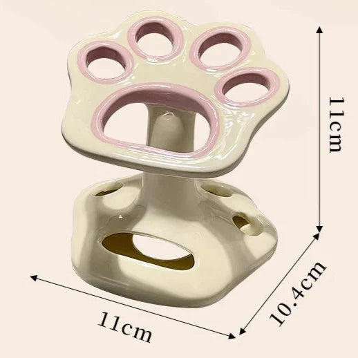 Cat Paw Ceramic Toothbrush Holder