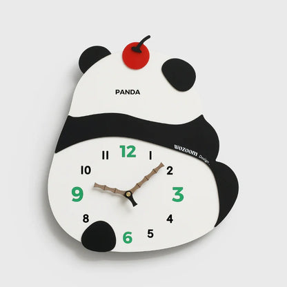 Panda Back Wall Clock