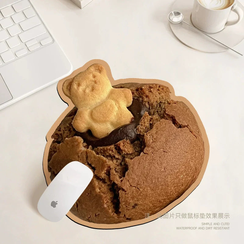 Cute Dessert-Shaped Leather Mouse Pad