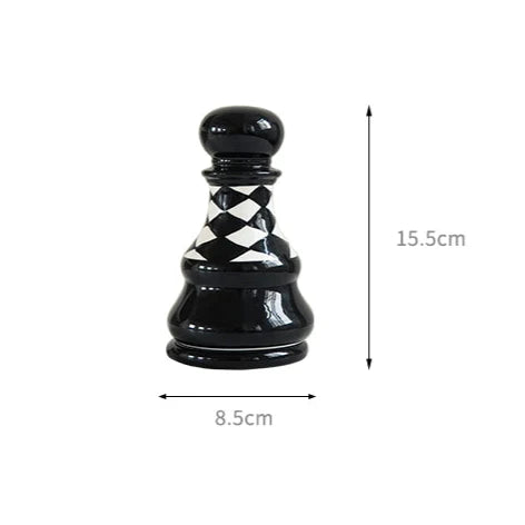 Ceramic Chess Piece Storage Jar