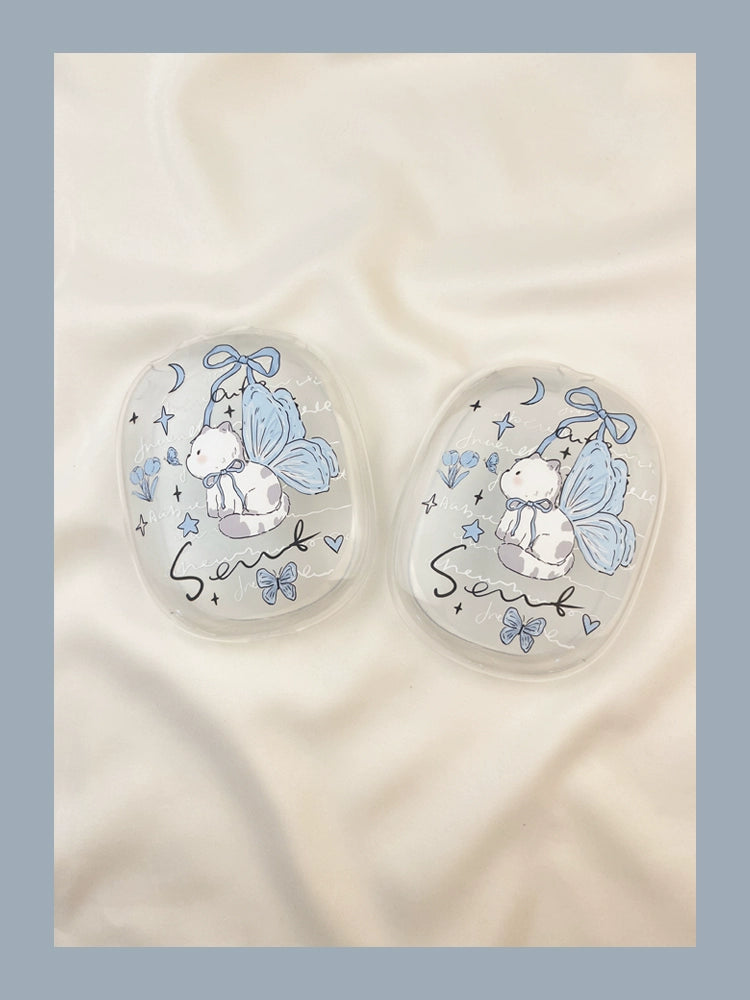 ins cute blue butterfly cat airpodsmax cover over-the-ear for apple bluetooth headset apm case max protective cover airmax accessories airpodmax ear cups
